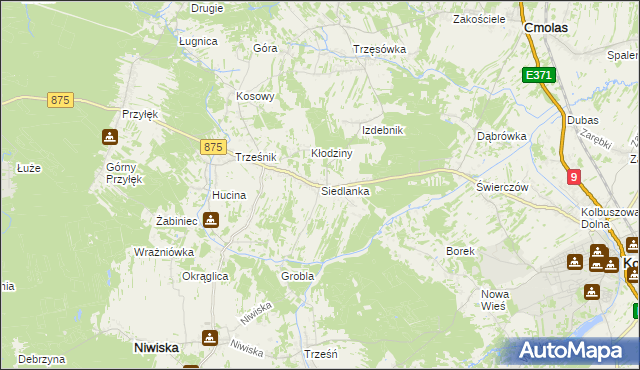 mapa Siedlanka, Siedlanka na mapie Targeo