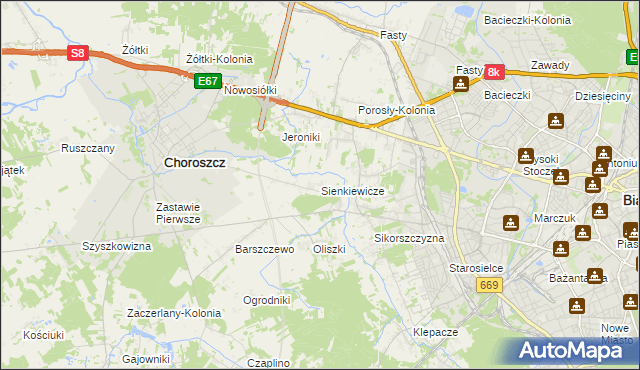 mapa Sienkiewicze, Sienkiewicze na mapie Targeo