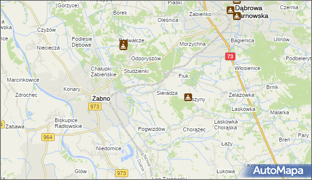 mapa Sieradza, Sieradza na mapie Targeo