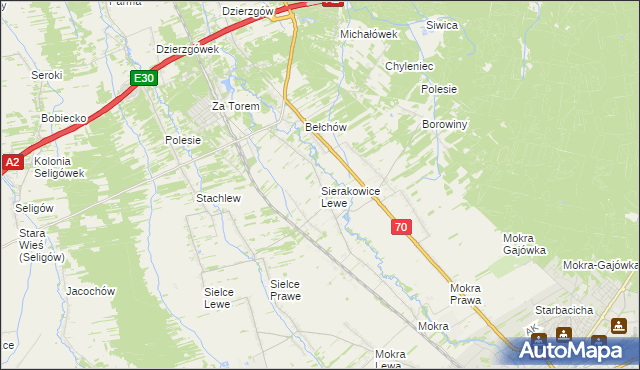 mapa Sierakowice Lewe, Sierakowice Lewe na mapie Targeo