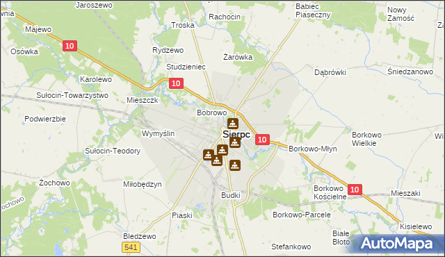 mapa Sierpc, Sierpc na mapie Targeo