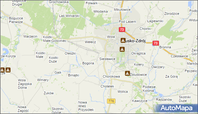 mapa Siesławice, Siesławice na mapie Targeo