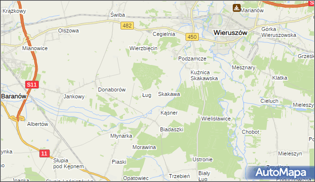 mapa Skakawa, Skakawa na mapie Targeo