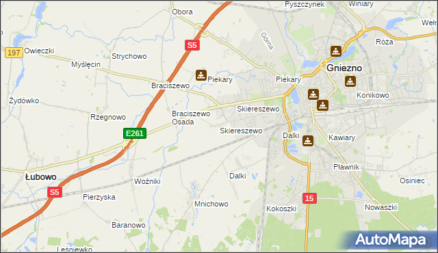 mapa Skiereszewo, Skiereszewo na mapie Targeo