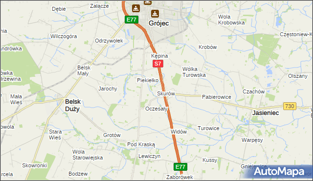mapa Skurów, Skurów na mapie Targeo