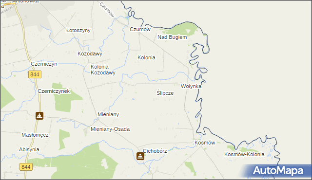 mapa Ślipcze, Ślipcze na mapie Targeo