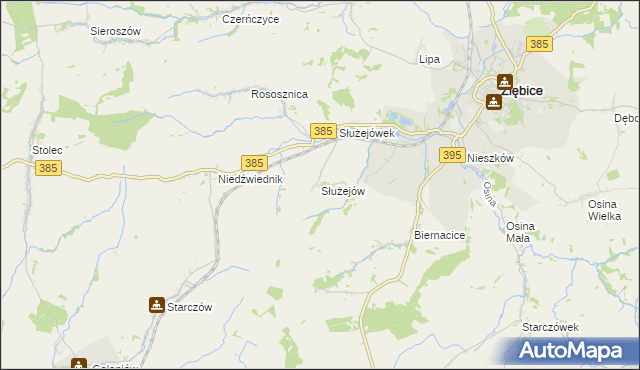 mapa Służejów, Służejów na mapie Targeo