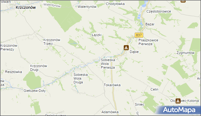 mapa Sobieska Wola Pierwsza, Sobieska Wola Pierwsza na mapie Targeo