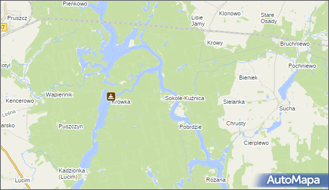 mapa Sokole-Kuźnica, Sokole-Kuźnica na mapie Targeo
