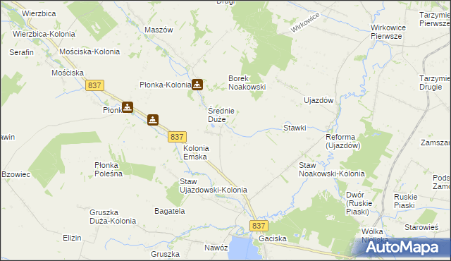 mapa Średnie Małe, Średnie Małe na mapie Targeo