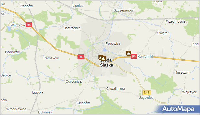 mapa Środa Śląska, Środa Śląska na mapie Targeo