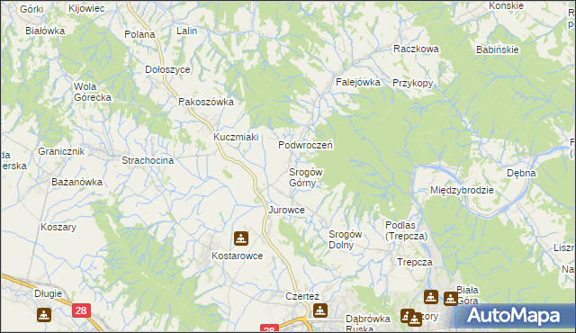 mapa Srogów Górny, Srogów Górny na mapie Targeo