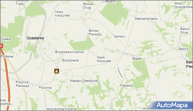mapa Stare Moczydła, Stare Moczydła na mapie Targeo