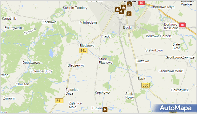 mapa Stare Piastowo, Stare Piastowo na mapie Targeo