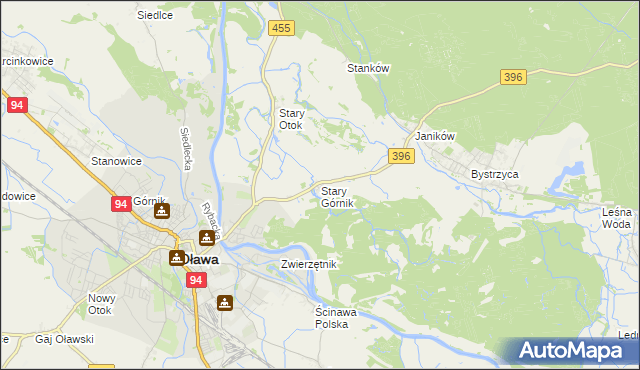 mapa Stary Górnik, Stary Górnik na mapie Targeo