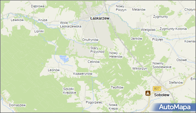 mapa Stary Helenów, Stary Helenów na mapie Targeo