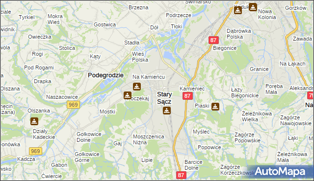 mapa Stary Sącz, Stary Sącz na mapie Targeo