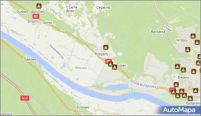 mapa Stary Toruń, Stary Toruń na mapie Targeo