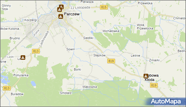 mapa Stępków, Stępków na mapie Targeo