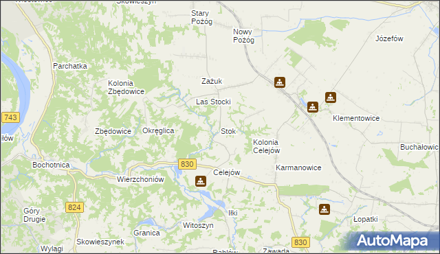 mapa Stok gmina Końskowola, Stok gmina Końskowola na mapie Targeo