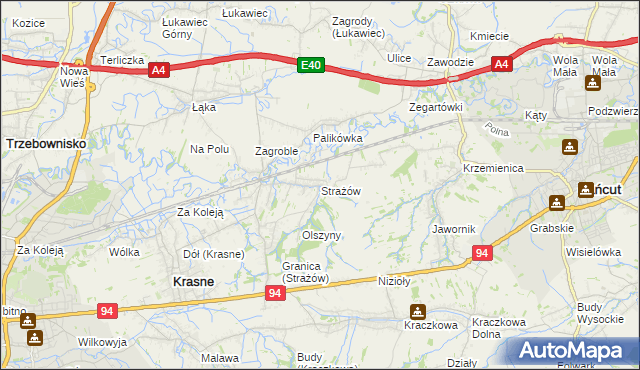 mapa Strażów, Strażów na mapie Targeo