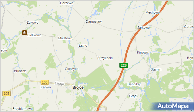 mapa Strzykocin, Strzykocin na mapie Targeo