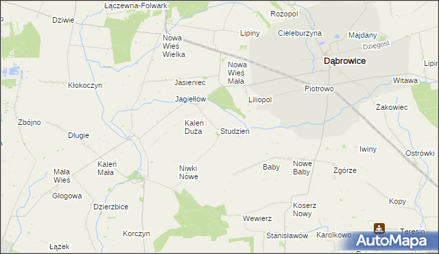 mapa Studzień, Studzień na mapie Targeo