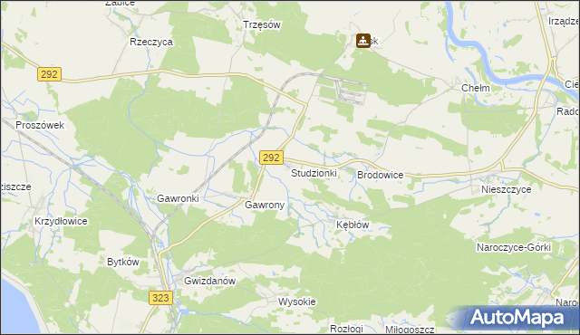 mapa Studzionki, Studzionki na mapie Targeo