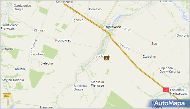 mapa Suchodoły gmina Fajsławice, Suchodoły gmina Fajsławice na mapie Targeo