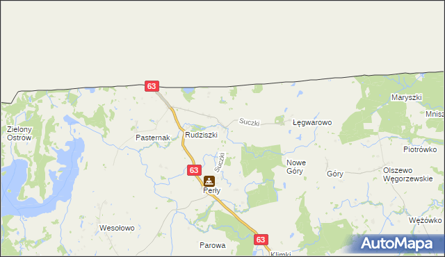 mapa Suczki gmina Węgorzewo, Suczki gmina Węgorzewo na mapie Targeo
