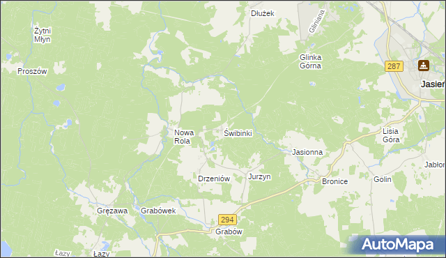 mapa Świbinki, Świbinki na mapie Targeo