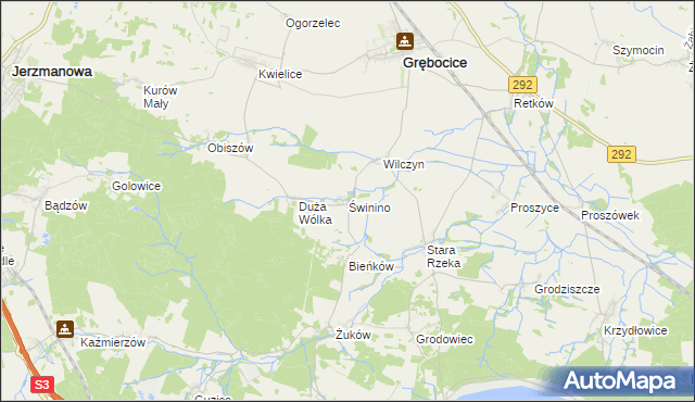mapa Świnino, Świnino na mapie Targeo