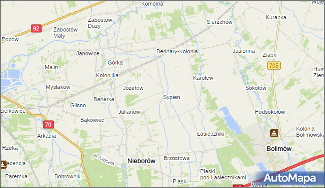 mapa Sypień, Sypień na mapie Targeo