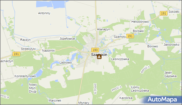 mapa Szamocin powiat chodzieski, Szamocin powiat chodzieski na mapie Targeo