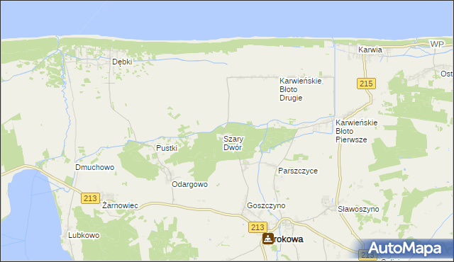 mapa Szary Dwór, Szary Dwór na mapie Targeo