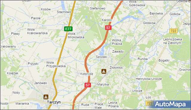 mapa Szczaki, Szczaki na mapie Targeo