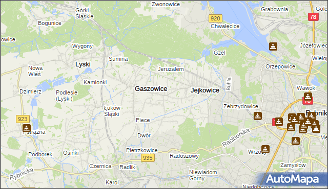 mapa Szczerbice, Szczerbice na mapie Targeo
