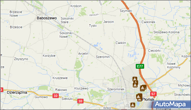 mapa Szeromin, Szeromin na mapie Targeo