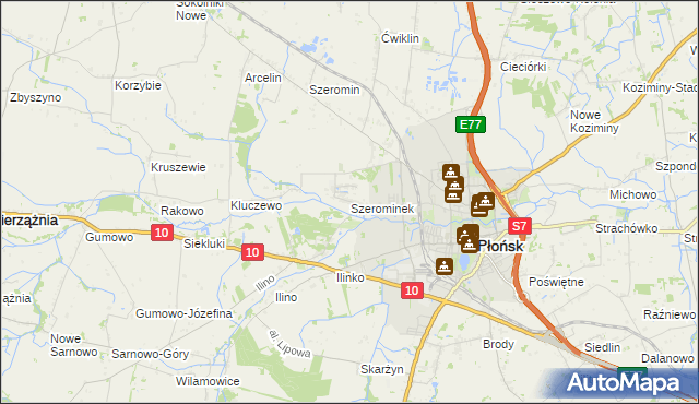 mapa Szerominek, Szerominek na mapie Targeo