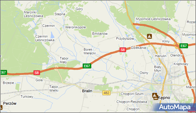 mapa Szklarka Mielęcka, Szklarka Mielęcka na mapie Targeo