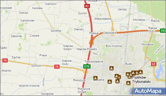 mapa Szydłówka gmina Grabica, Szydłówka gmina Grabica na mapie Targeo