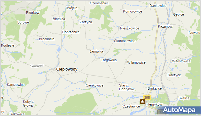 mapa Targowica, Targowica na mapie Targeo
