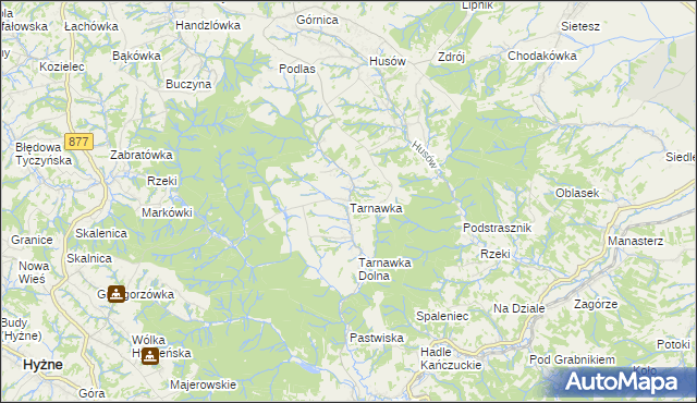 mapa Tarnawka gmina Markowa, Tarnawka gmina Markowa na mapie Targeo