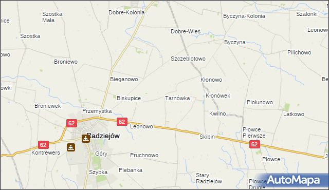 mapa Tarnówka gmina Radziejów, Tarnówka gmina Radziejów na mapie Targeo