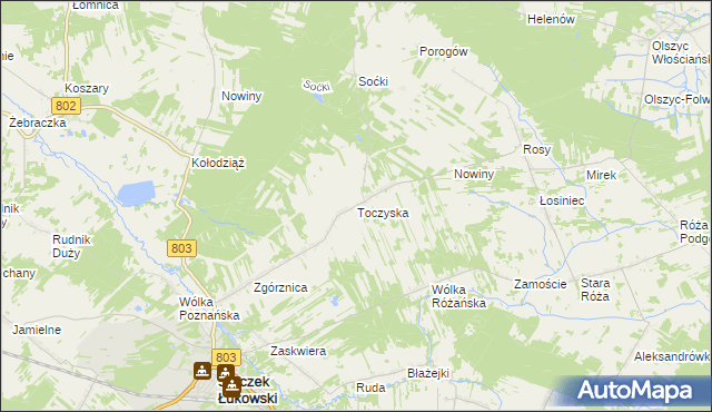 mapa Toczyska, Toczyska na mapie Targeo