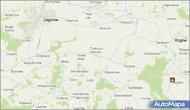 mapa Trąbczyn, Trąbczyn na mapie Targeo