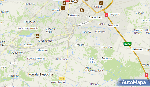 mapa Trablice, Trablice na mapie Targeo