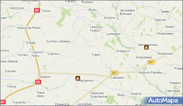 mapa Trębin, Trębin na mapie Targeo