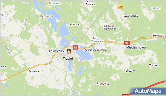 mapa Trzciel-Odbudowa, Trzciel-Odbudowa na mapie Targeo