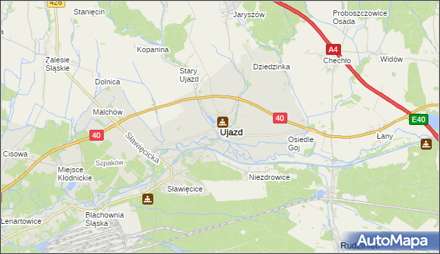mapa Ujazd powiat strzelecki, Ujazd powiat strzelecki na mapie Targeo